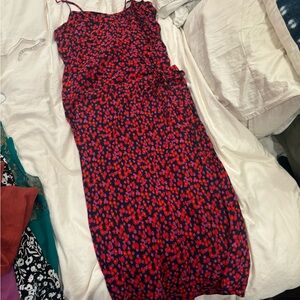 Gap Matching Set — Red and Purple floral tank top and skirt